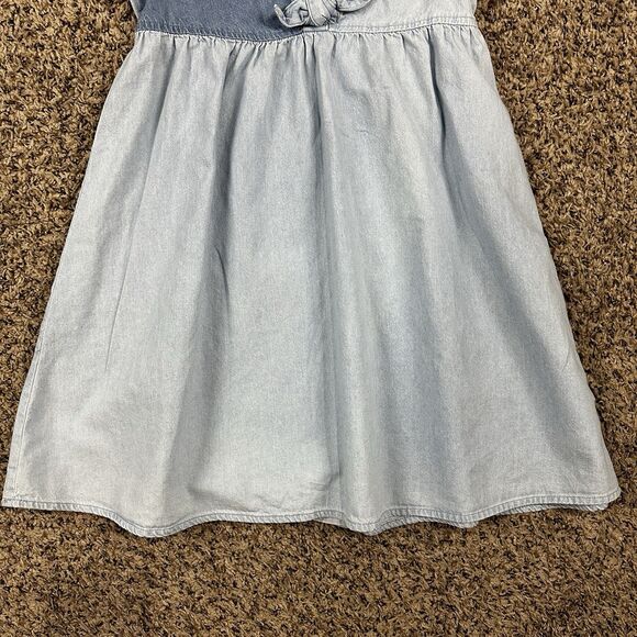 Girls Wonder Nation Short Sleeve Button Blue Denim Dress Light Blue Size 7/8 - Picture 4 of 10
